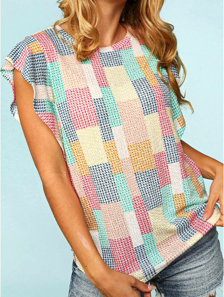 Destiny Color Block Flutter Sleeve