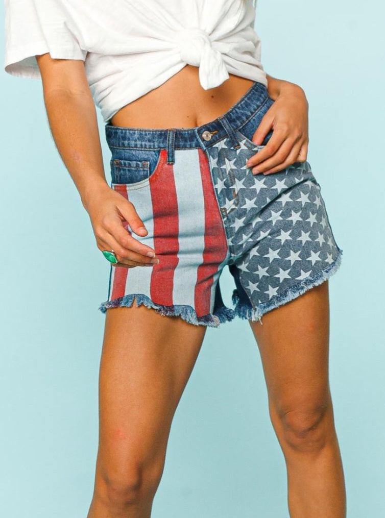 Stars and Stripes Denim Shorts