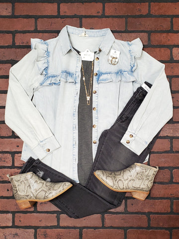 Ayla Scalloped Striped Tank - Red/Pink