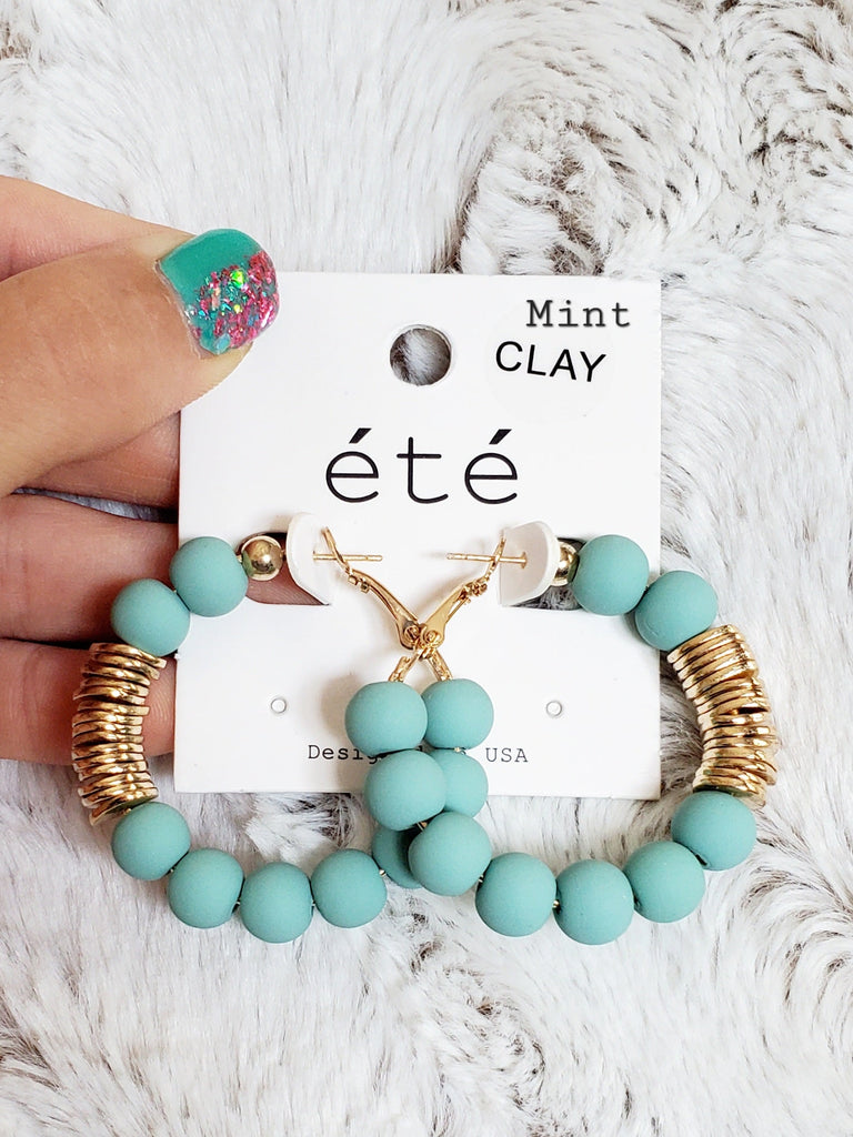 Lisa Clay Bead Hoops - Multi