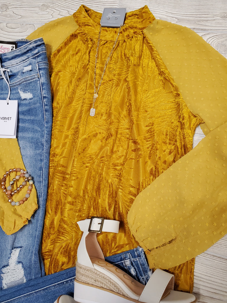 Larissa Velvet Flare Sleeve Top