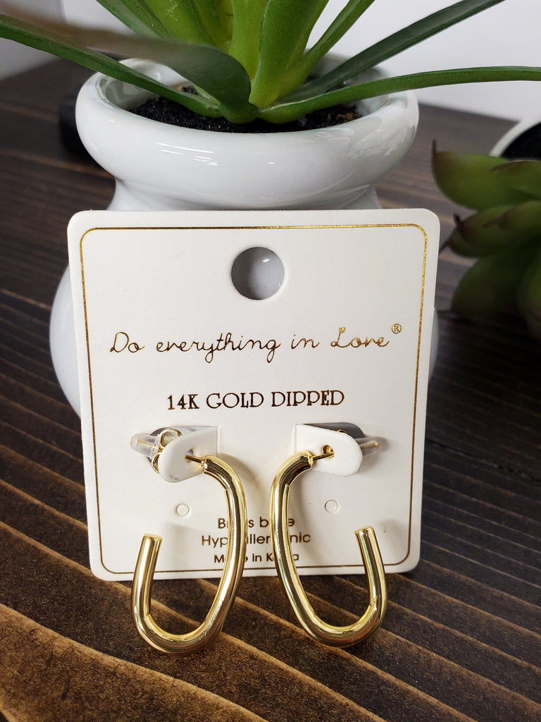 Lou 14k Gold Dipped U-Stud Earrings