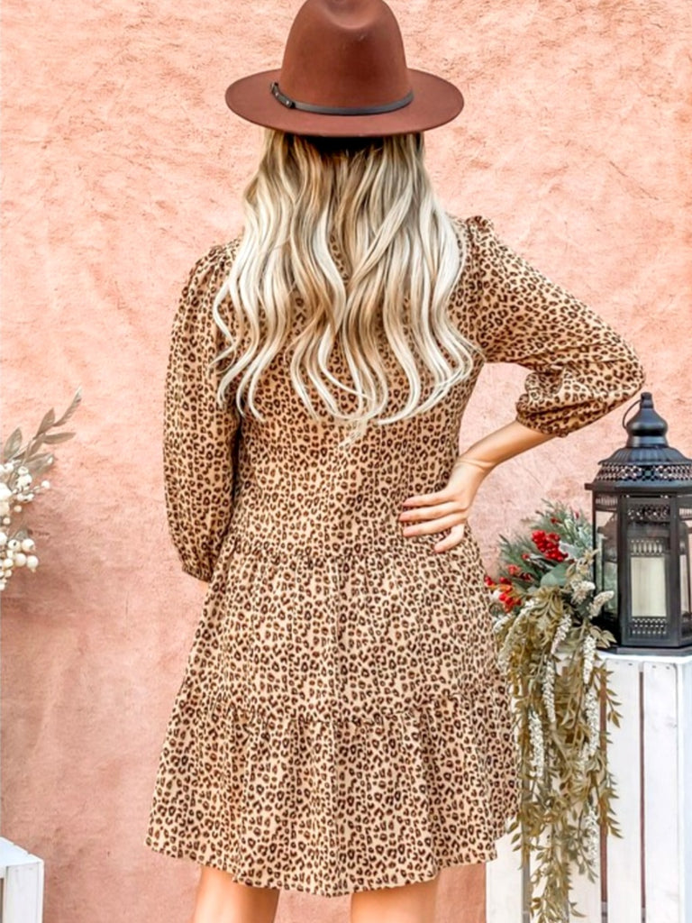 London Leopard Print Baby Doll Dress