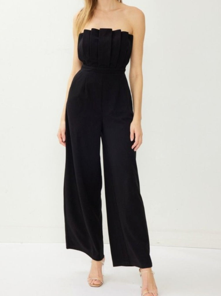 Bree Strapless Black Jumpsuit