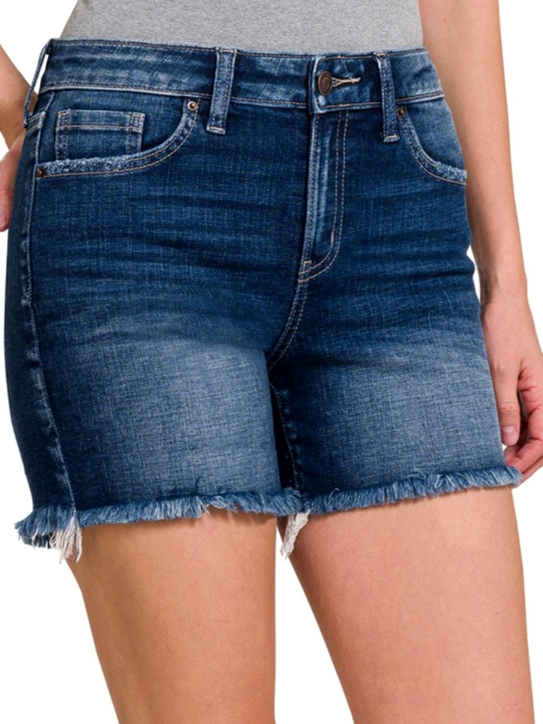 Corbyn Mid Rise Frayed Edge Shorts