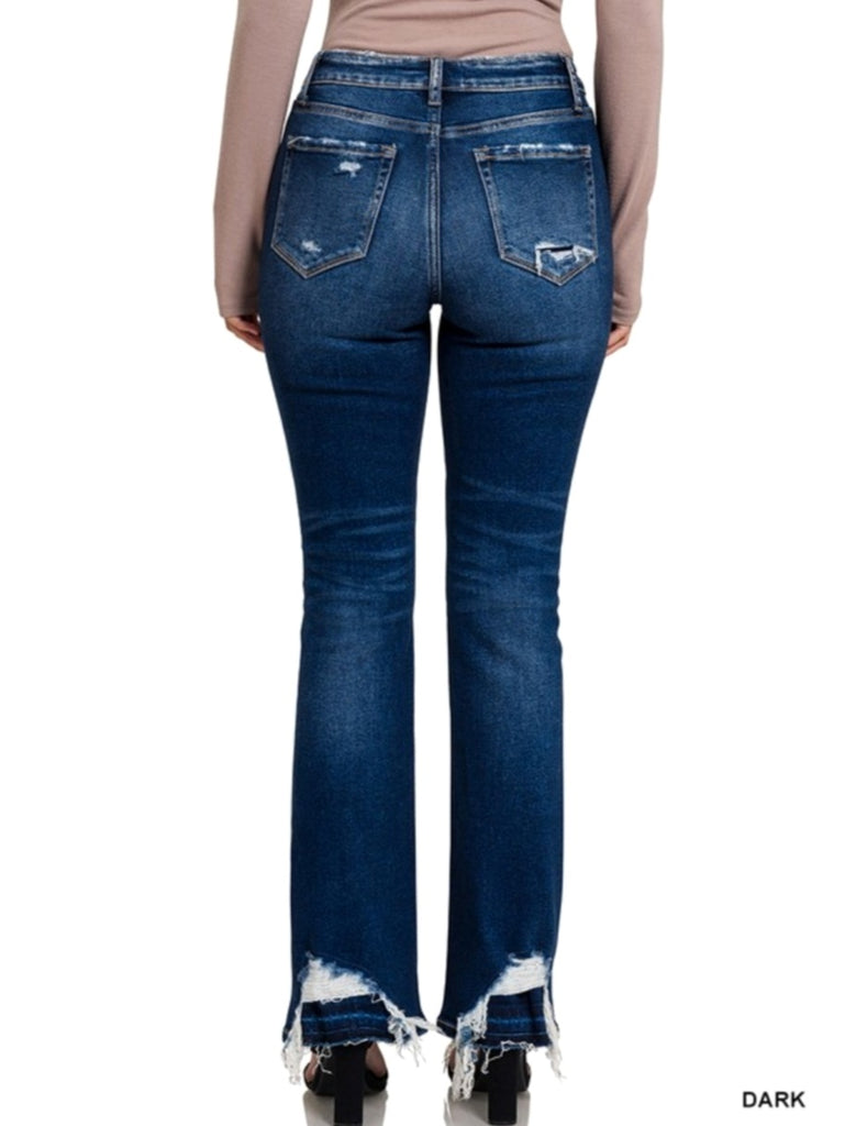 Heaven Distressed Flare Jeans