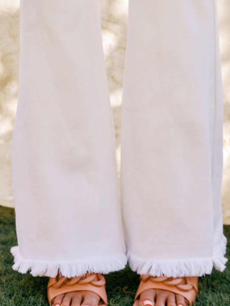 Mariah White Denim Flares
