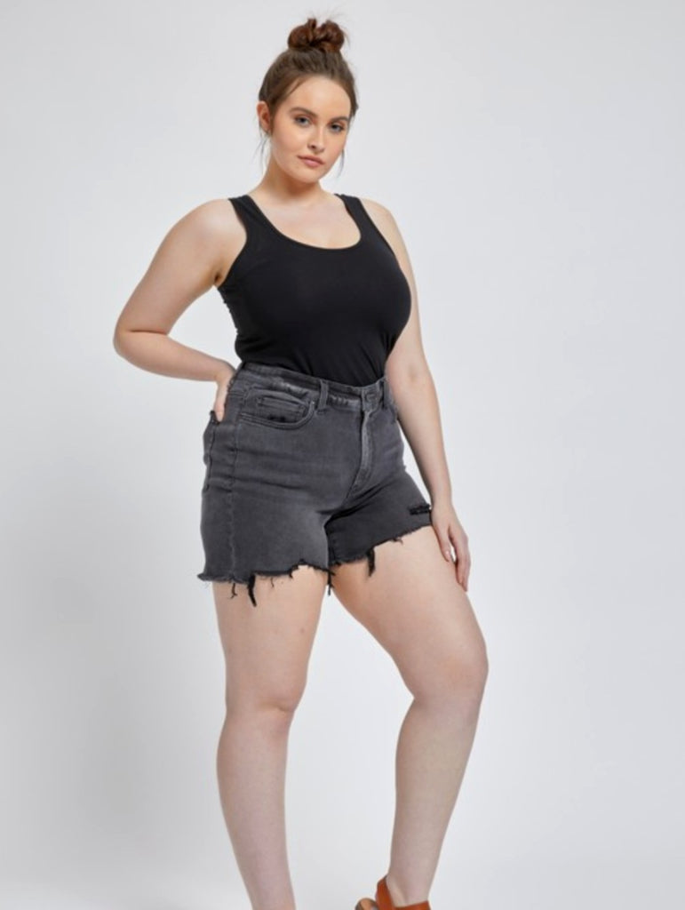 Reggie High Rise Shorts - Charcoal