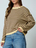 Reya Striped Button-Back Sweater