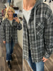 Amaya Gray Fringe Flannel with Hood