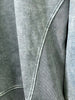 Riley Ribbed Accent Pullover - Mineral Washed Jade