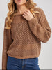 Jane Open Knit Sweater - Mocha