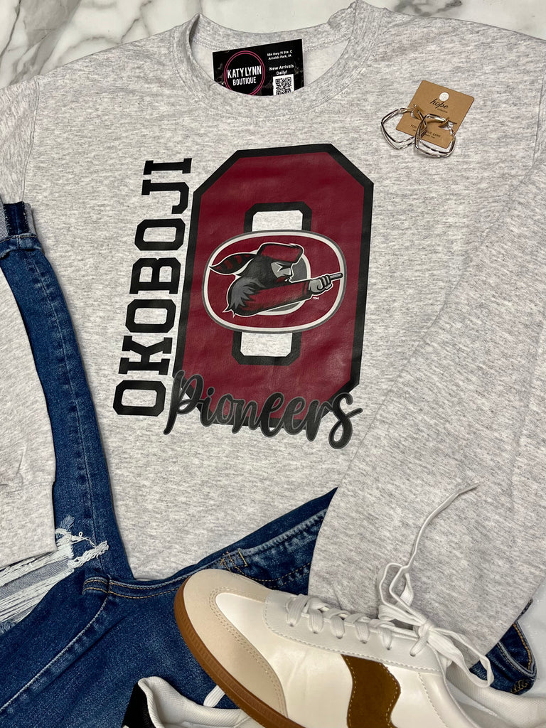 Okoboji Pioneers Logo Grey Sweatshirt