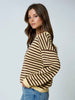 Reya Striped Button-Back Sweater