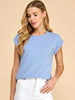 Katrina Ribbed Cap Sleeve Top - Perry Blue