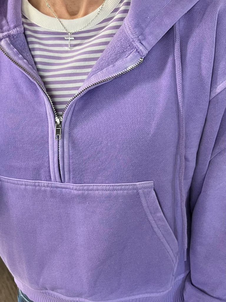 Morgan 1/2 Zip Hoodie - Lavender