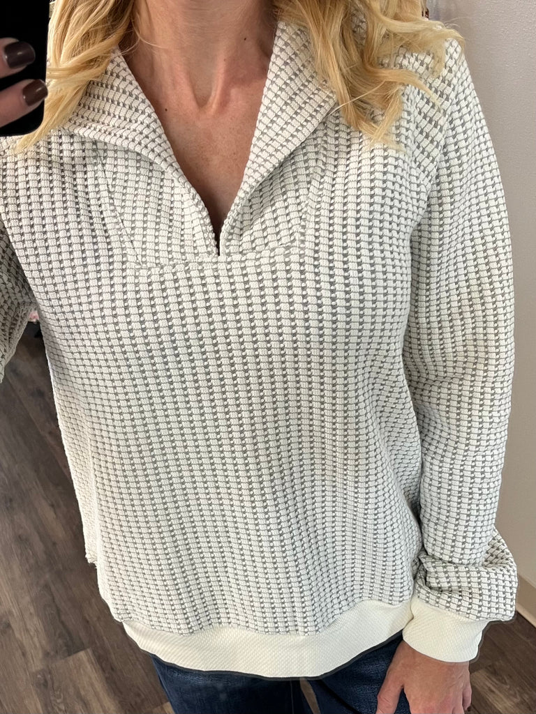 Maria Two Toned Sweater - Gray