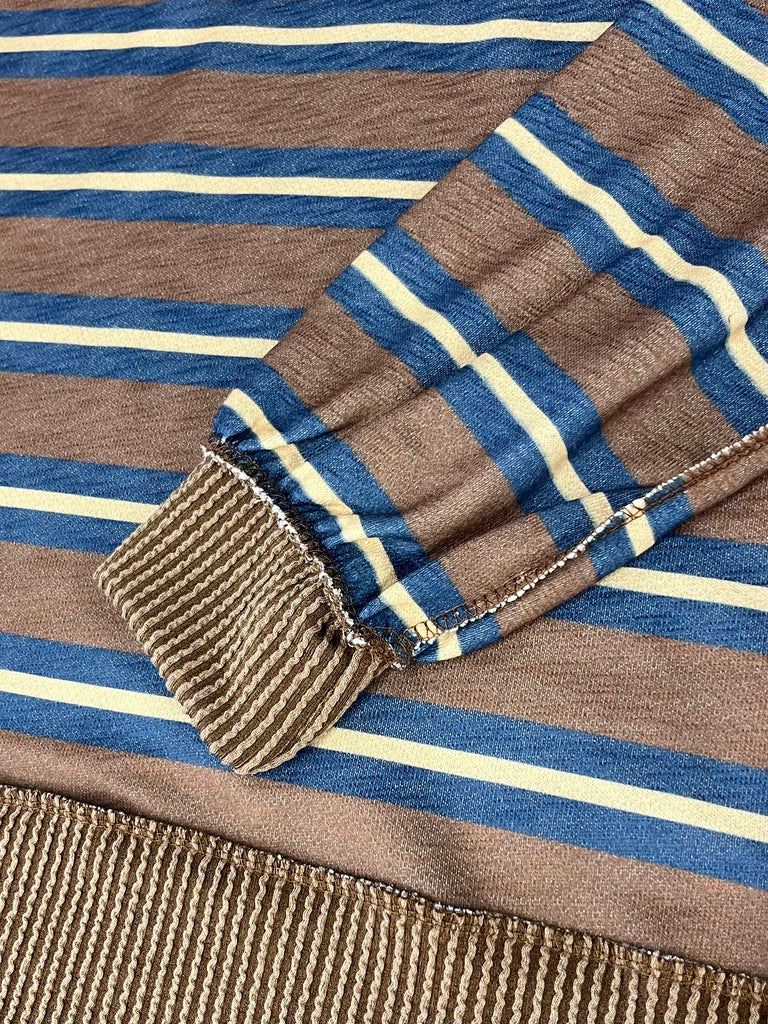 Joey Mock Striped Shirt - Brown / Blue