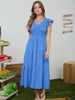Grace Flutter Sleeve Dress - Blue