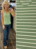 Halle Striped Tank - Sage/Ivory