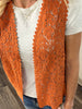 Alex Crochet Vest - Rust