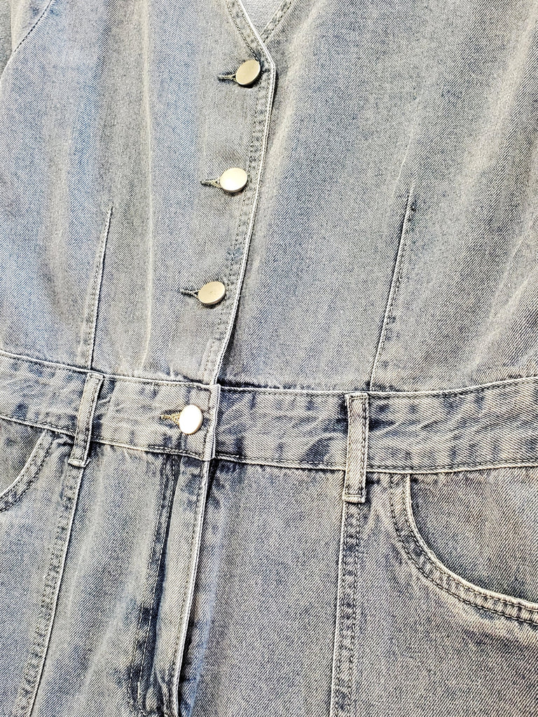 Kamryn Denim Button Romper