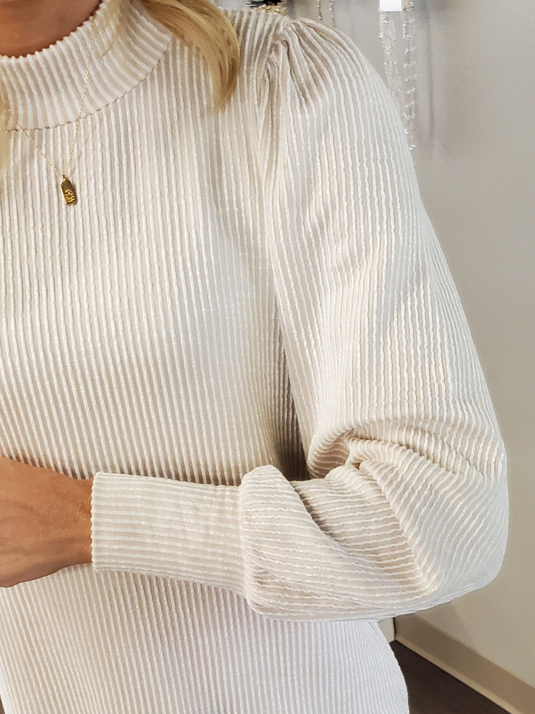 Mallory Puff Sleeve Top - Taupe