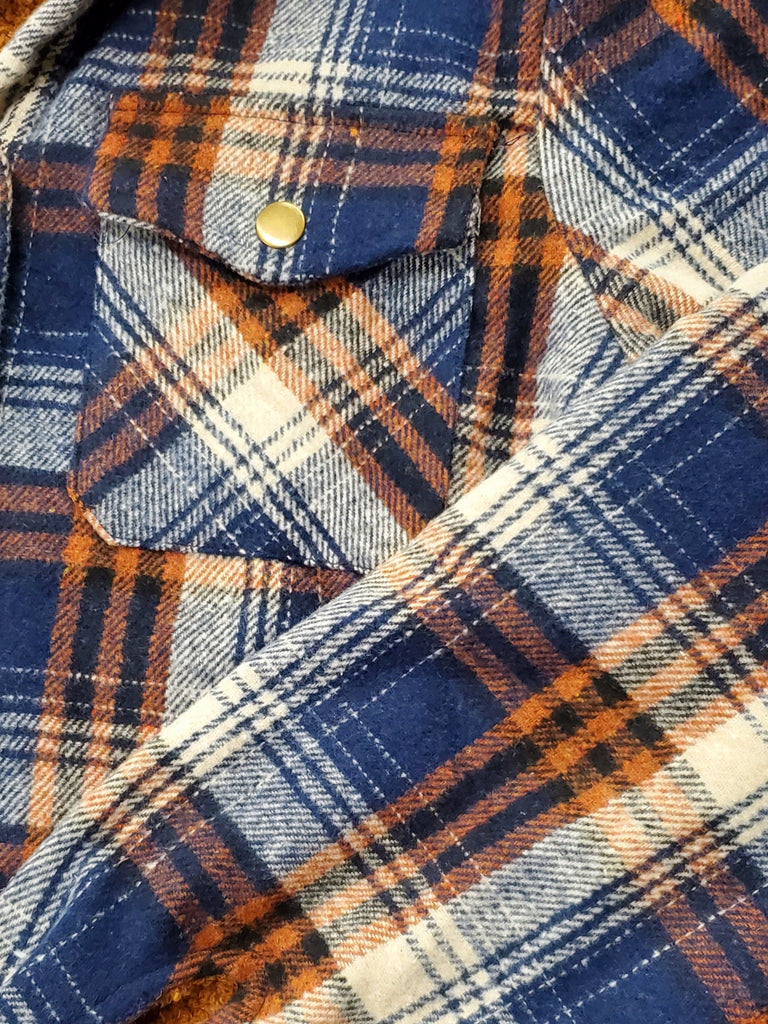 Preslee So-Soft Lined Flannel - Navy/Camel