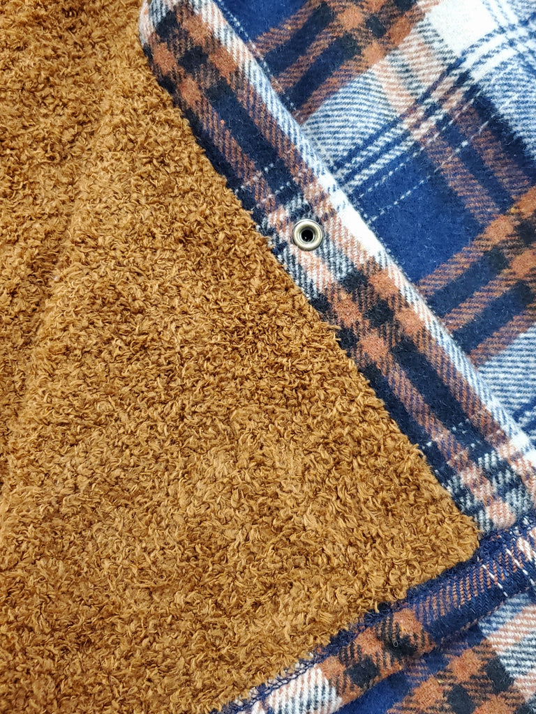 Preslee So-Soft Lined Flannel - Navy/Camel