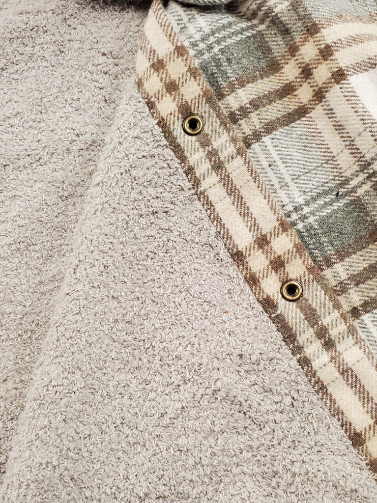 Preslee So-Soft Lined Flannel - Gray/Taupe