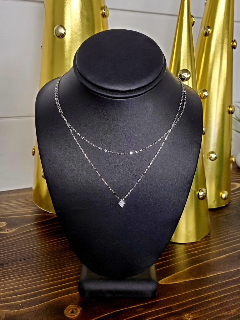 Julie Double Strand Necklace - Silver