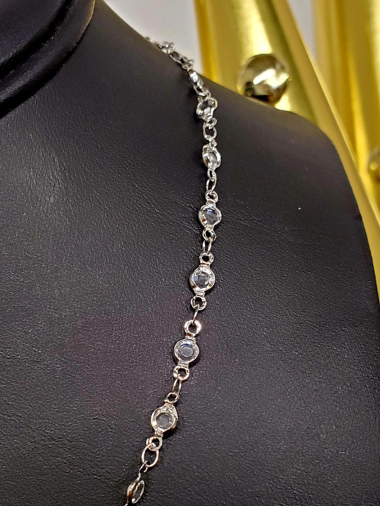 Jessie Stone Linked Necklace - Silver