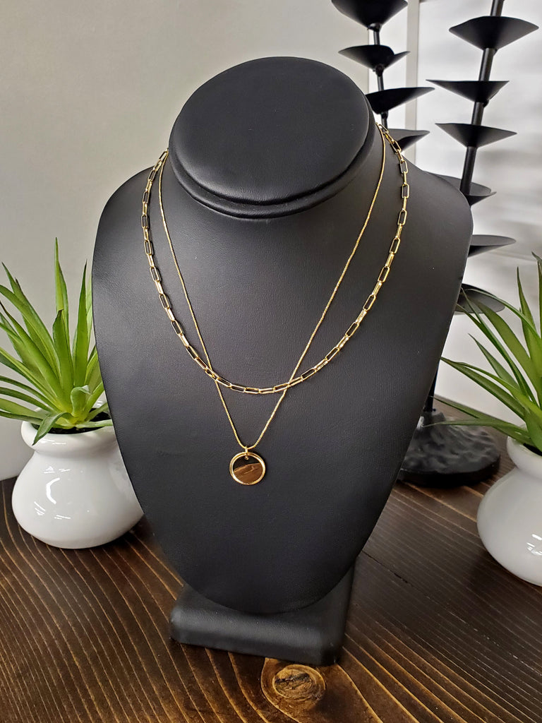 Randi Double Chain Pendant Necklace