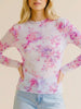 Hanna Mesh Long Sleeve Top - Pink/Purple