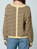 Reya Striped Button-Back Sweater
