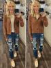 Gretchen Knit Zip-Up Sweater - Caramel