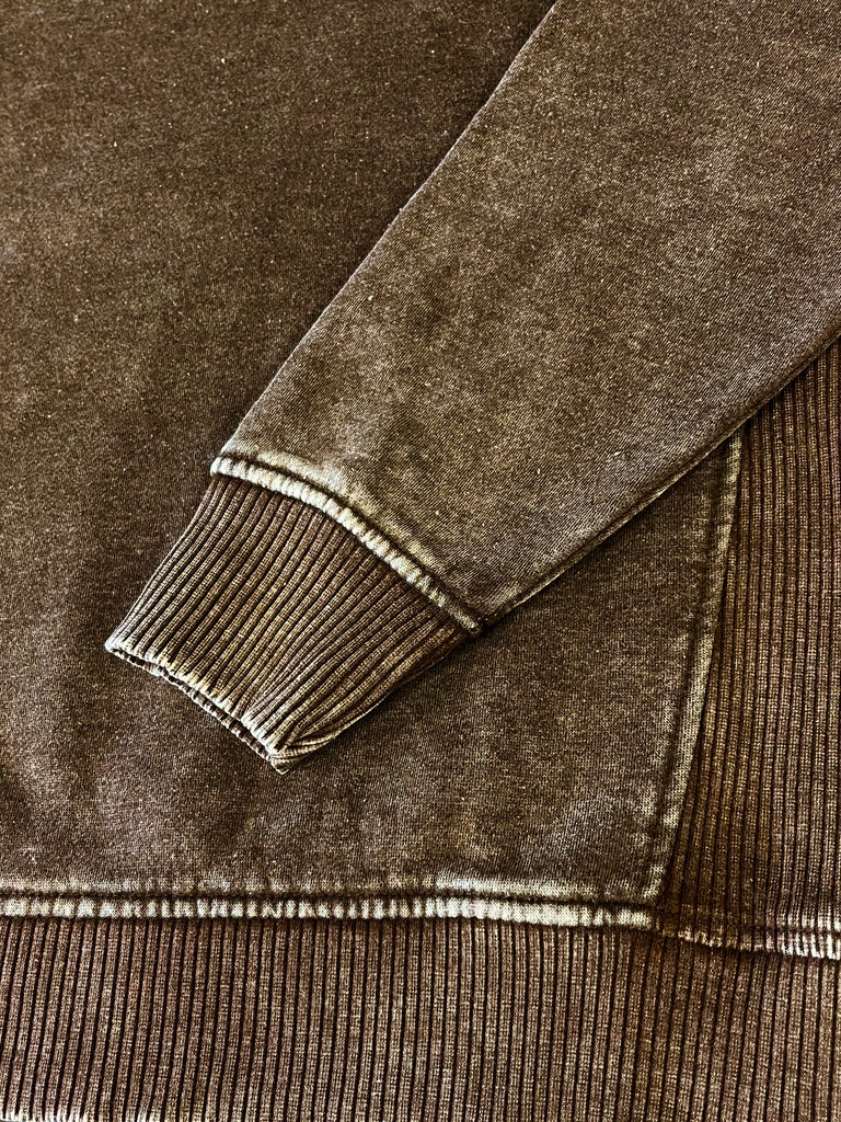 Riley Ribbed Accent Pullover - Mocha