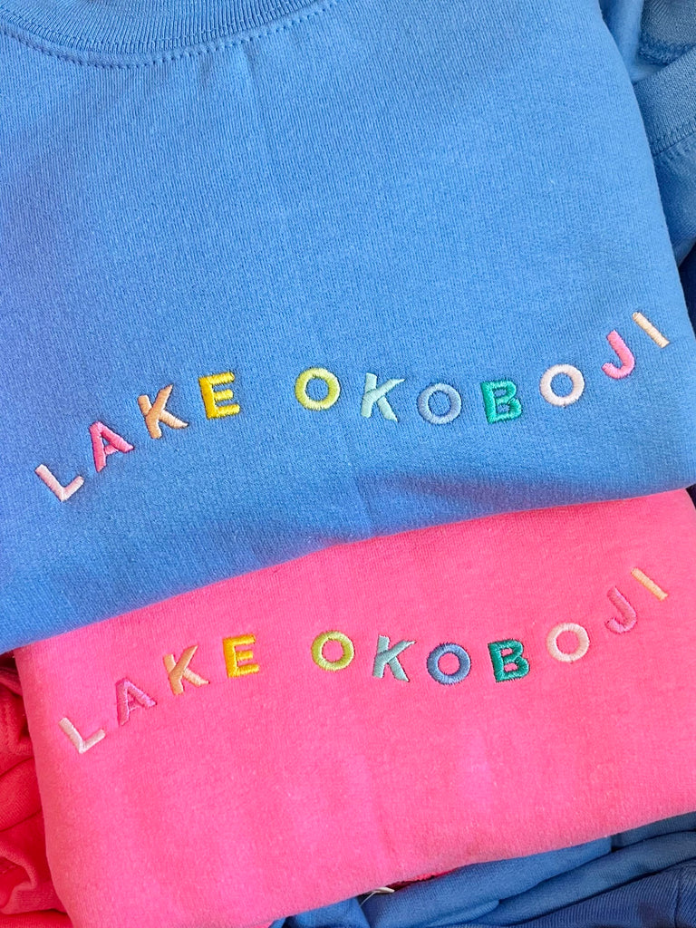 Lake Okoboji Waves Crewnecks