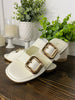 Adrina Double Buckle Sandals - Ivory