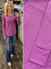 Sonya Long Sleeve Waffle Knit - Magenta