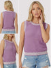 Bella Sweater Tank- Orchid
