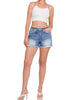 Tasha Mid Rise Raw Hem Short
