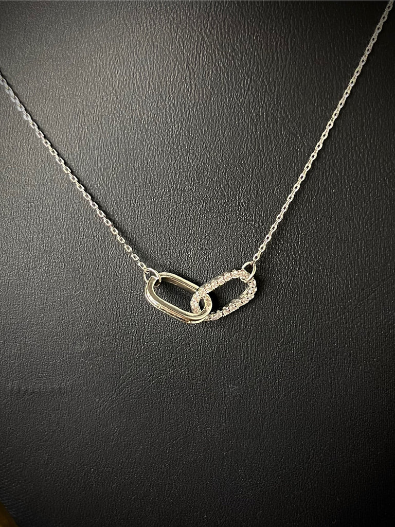 Carla Double Hoop Necklace - Silver