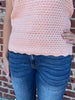Vaeda Crochet Tank - Peach