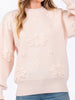 Brandee Floral Knit Sweater - Blush