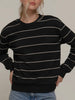 Mckinlee Striped Crewneck - Black/Ivory