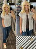 Kiera Striped Button Up - Mocha
