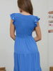 Grace Flutter Sleeve Dress - Blue