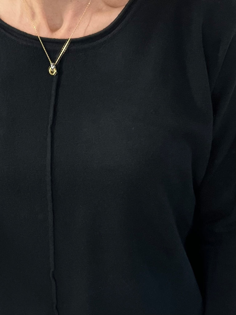Tillie Center Seam Sweater - Black