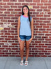 Etta Contrast Tank - Light Blue